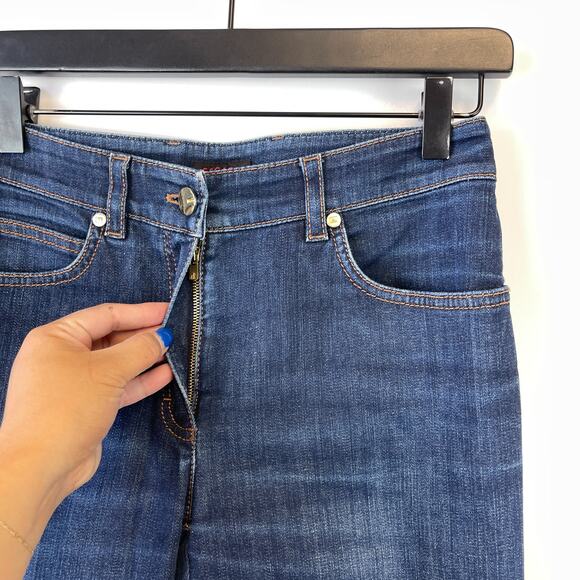 Escada Womens 32 (27 US) Straight Leg Low Rise 31” Stretch Jeans - Picture 3 of 11